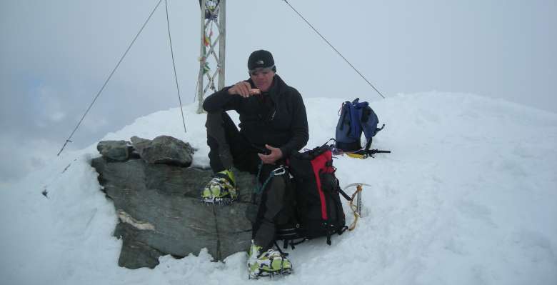 sulla cima del Pizzo Scalino 3.323m.