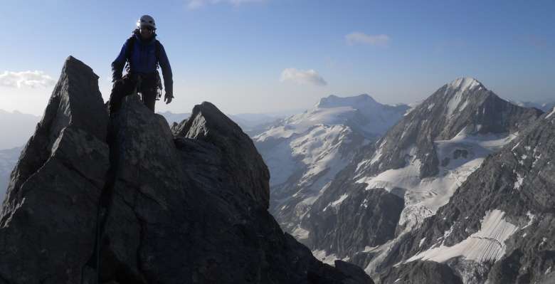 Percorrendo l'Hintergrat all'Ortles 3.905m.