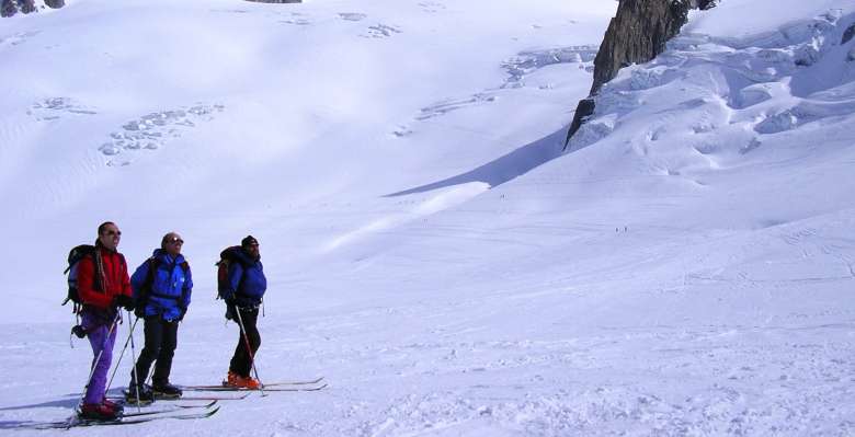 Lungo la discesa della la Valleè Blanche