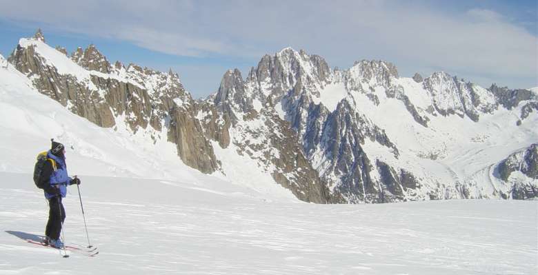 Lungo la discesa della la Valleè Blanche